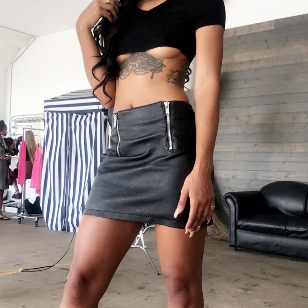 Faux Leather Skirt